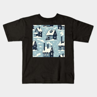 Winter Houses Pattern Kids T-Shirt